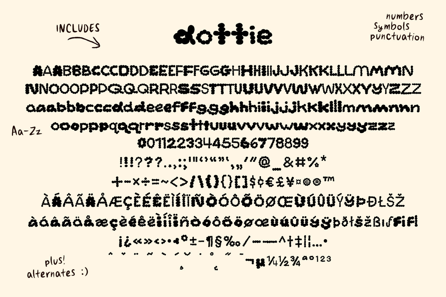 Dottie - A bubbly hand-lettered font