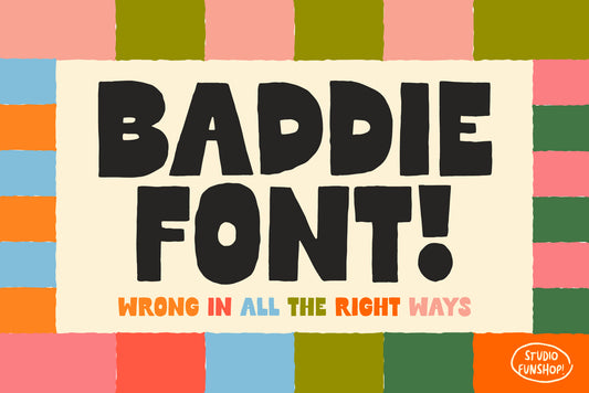 Baddie - Reverse Contrast Handmade Font