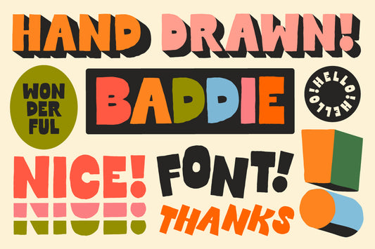 Baddie - Reverse Contrast Handmade Font