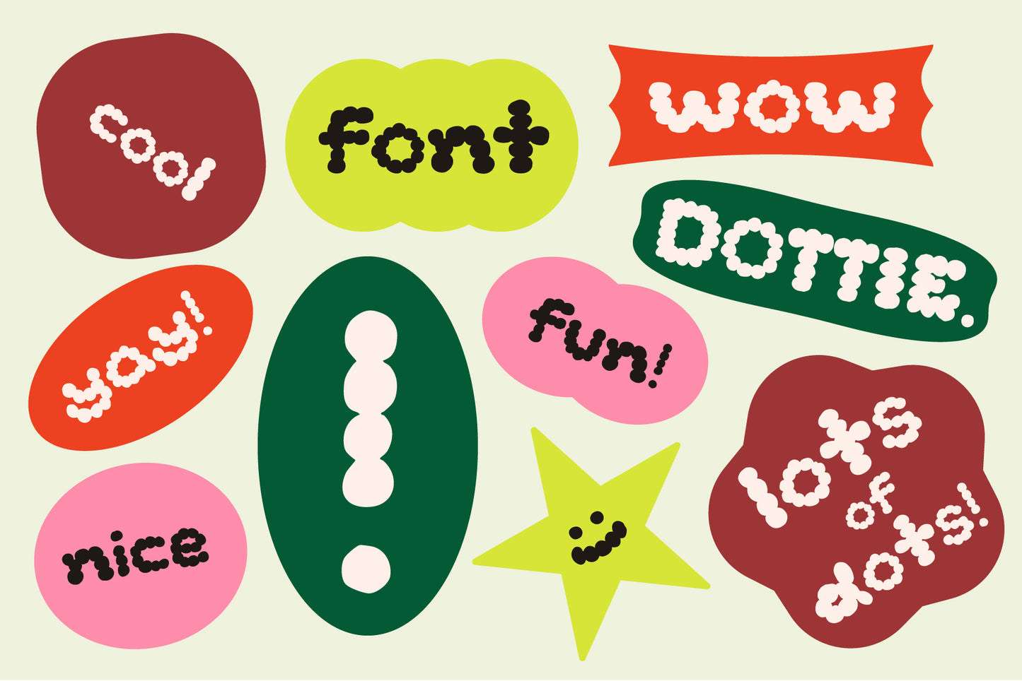 Dottie - A bubbly hand-lettered font
