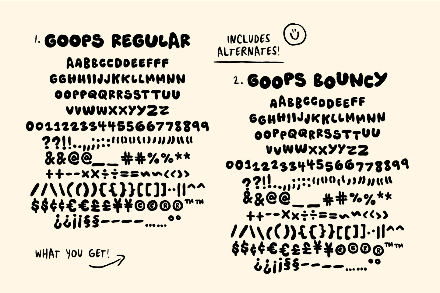 Goops - A handwriting bubble font