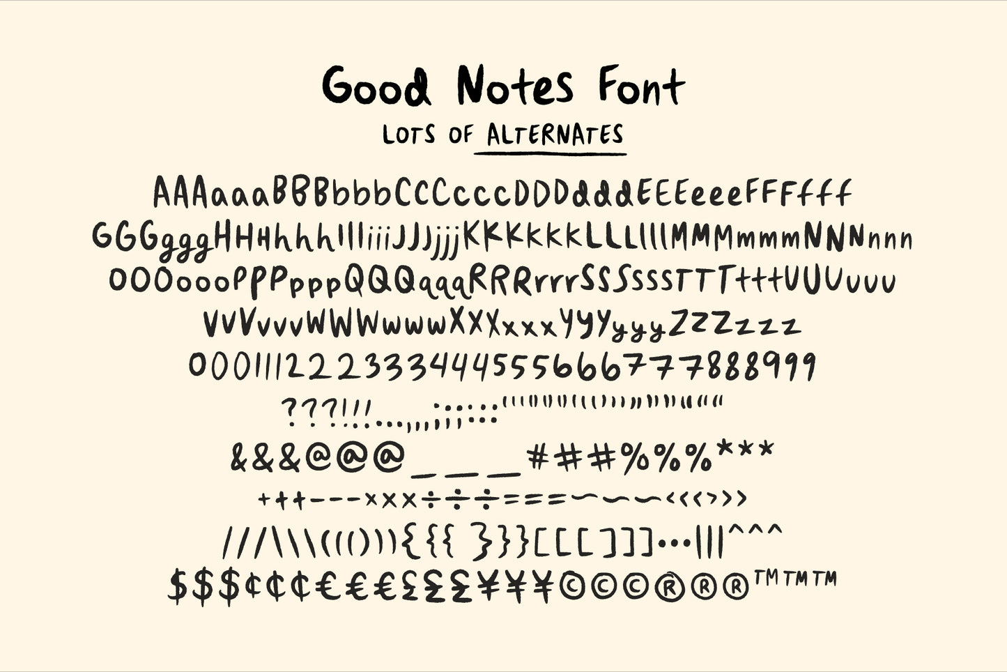 Good Notes - A Handwriting Font Set