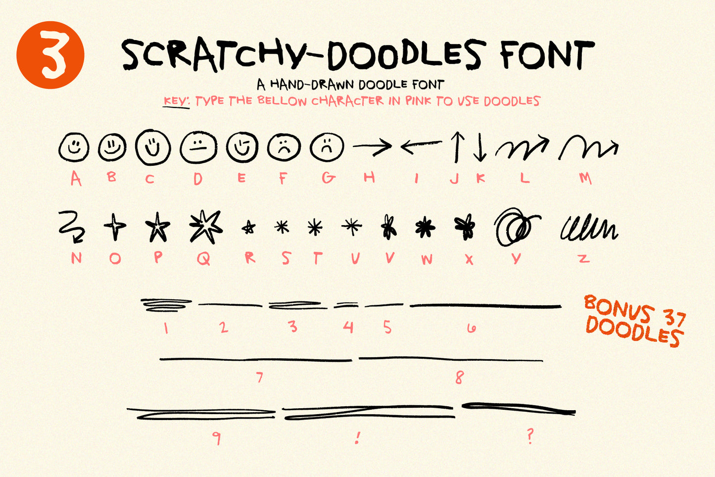 Scratchy Font Set - Rough Textured Handwriting
