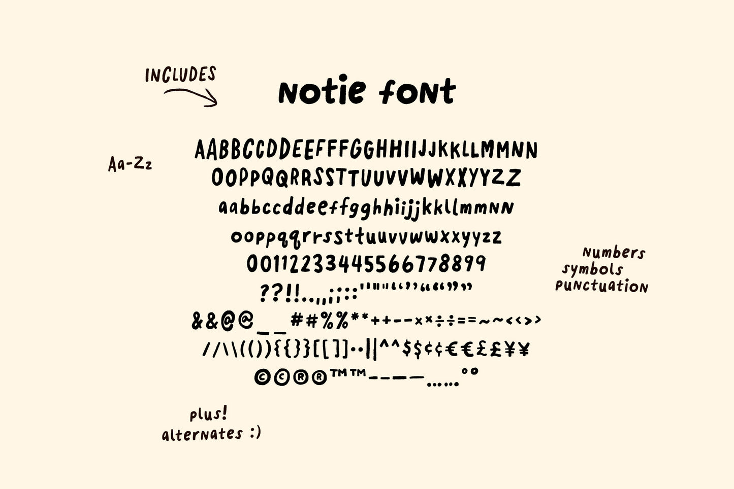 Notie - A Handwriting Font