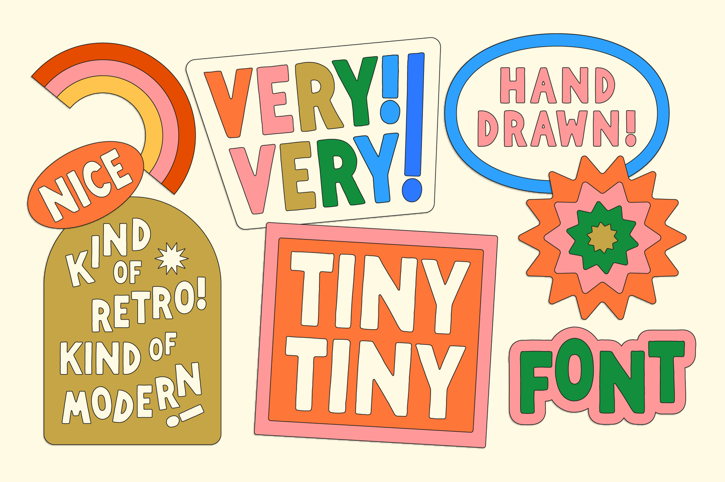 Very Font Family - Unique Retro Hand-lettered