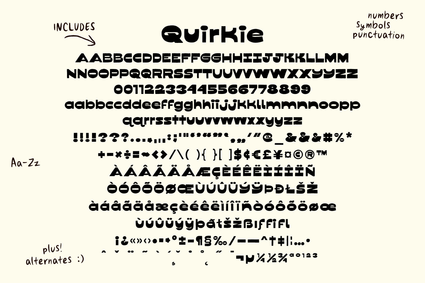 Quirkie - Reverse Contrast Font