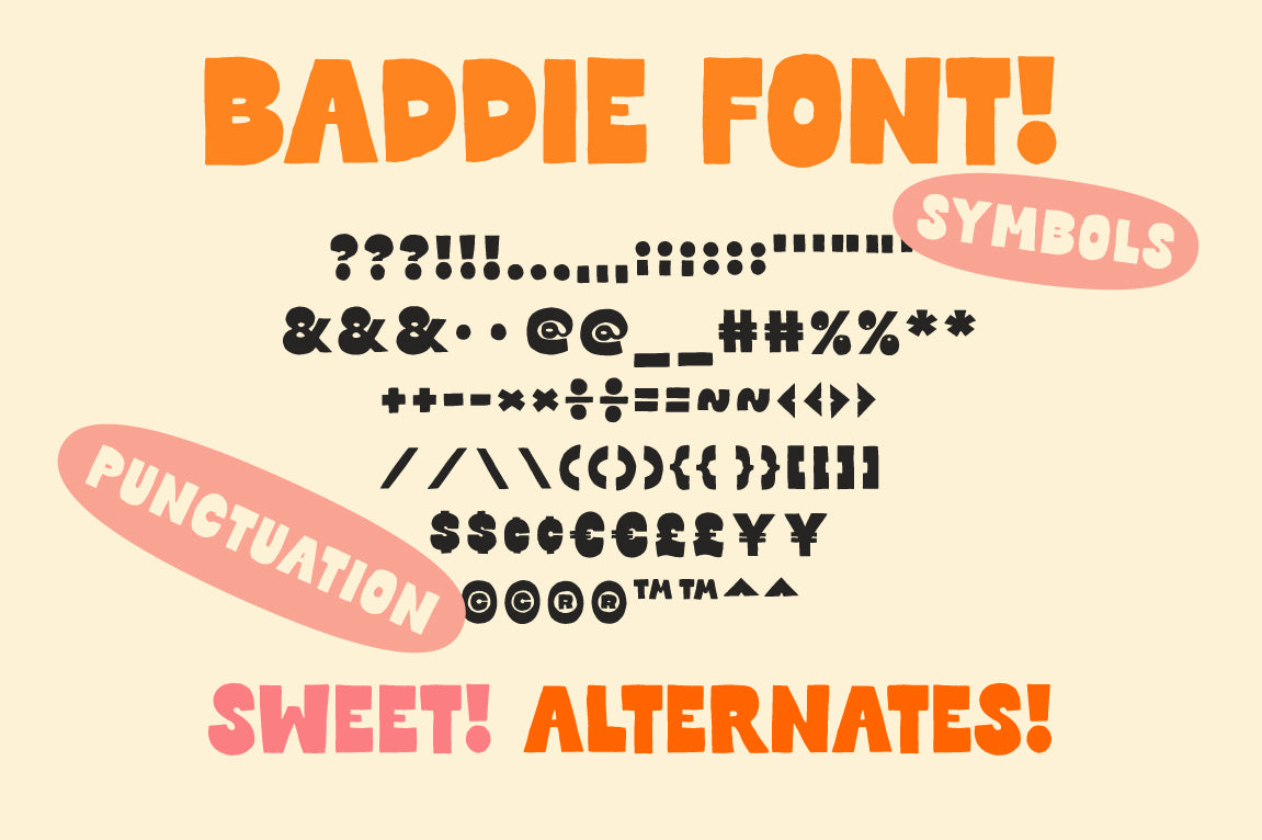 Baddie - Reverse Contrast Handmade Font