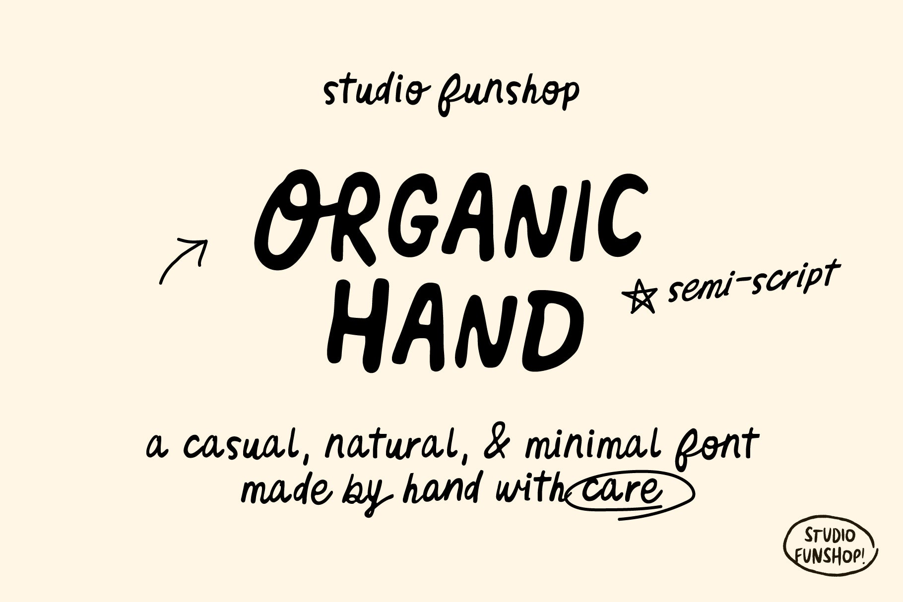 Simi Script Font Organic Hand - Semi-script Font – Hello Funshop