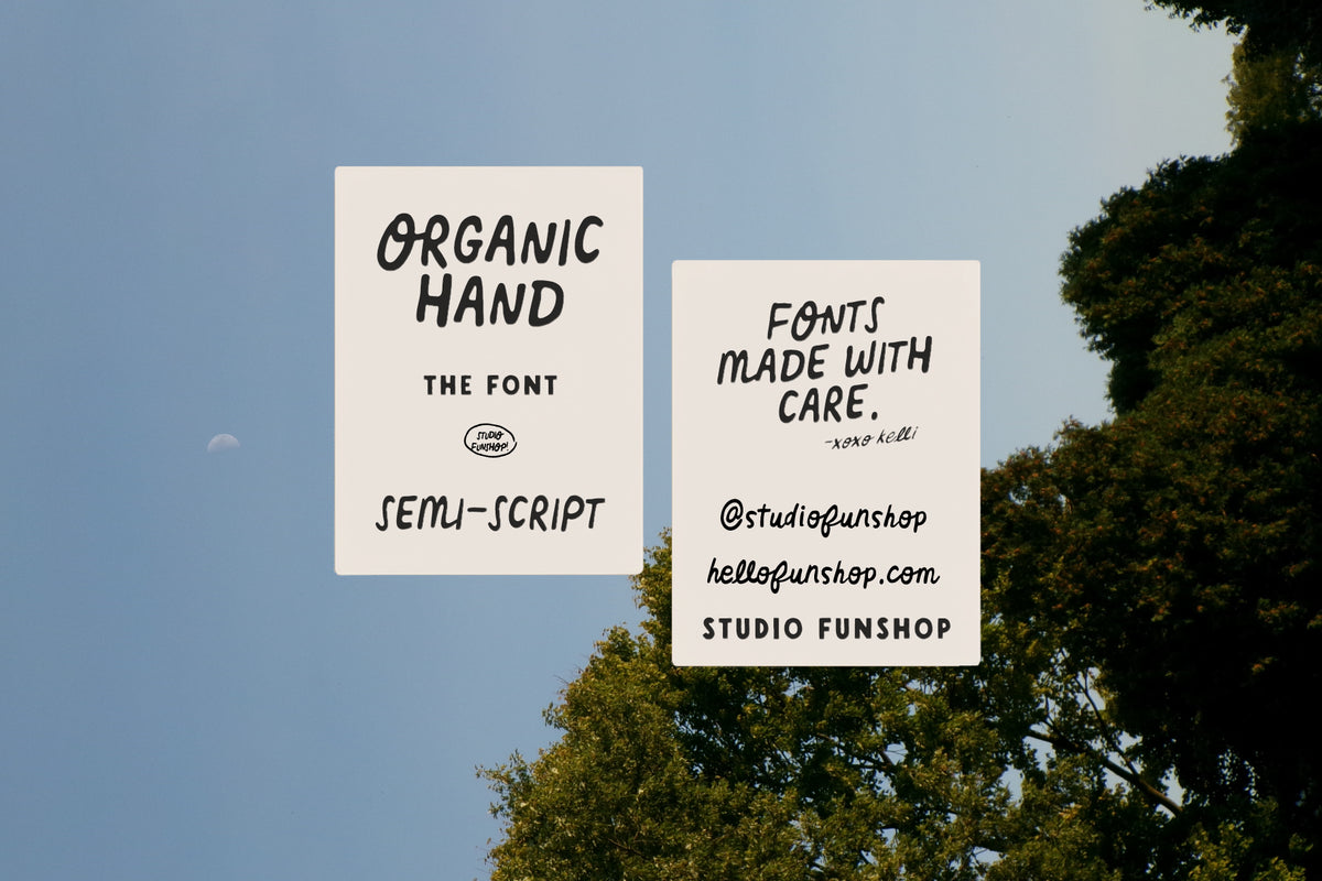 Simi Script Font Organic Hand - Semi-script Font – Hello Funshop