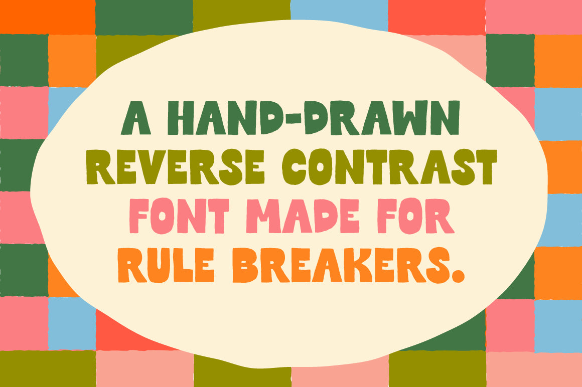 Baddie - Reverse Contrast Handmade Font