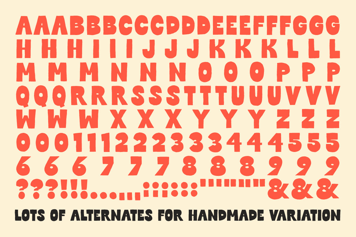 Baddie - Reverse Contrast Handmade Font