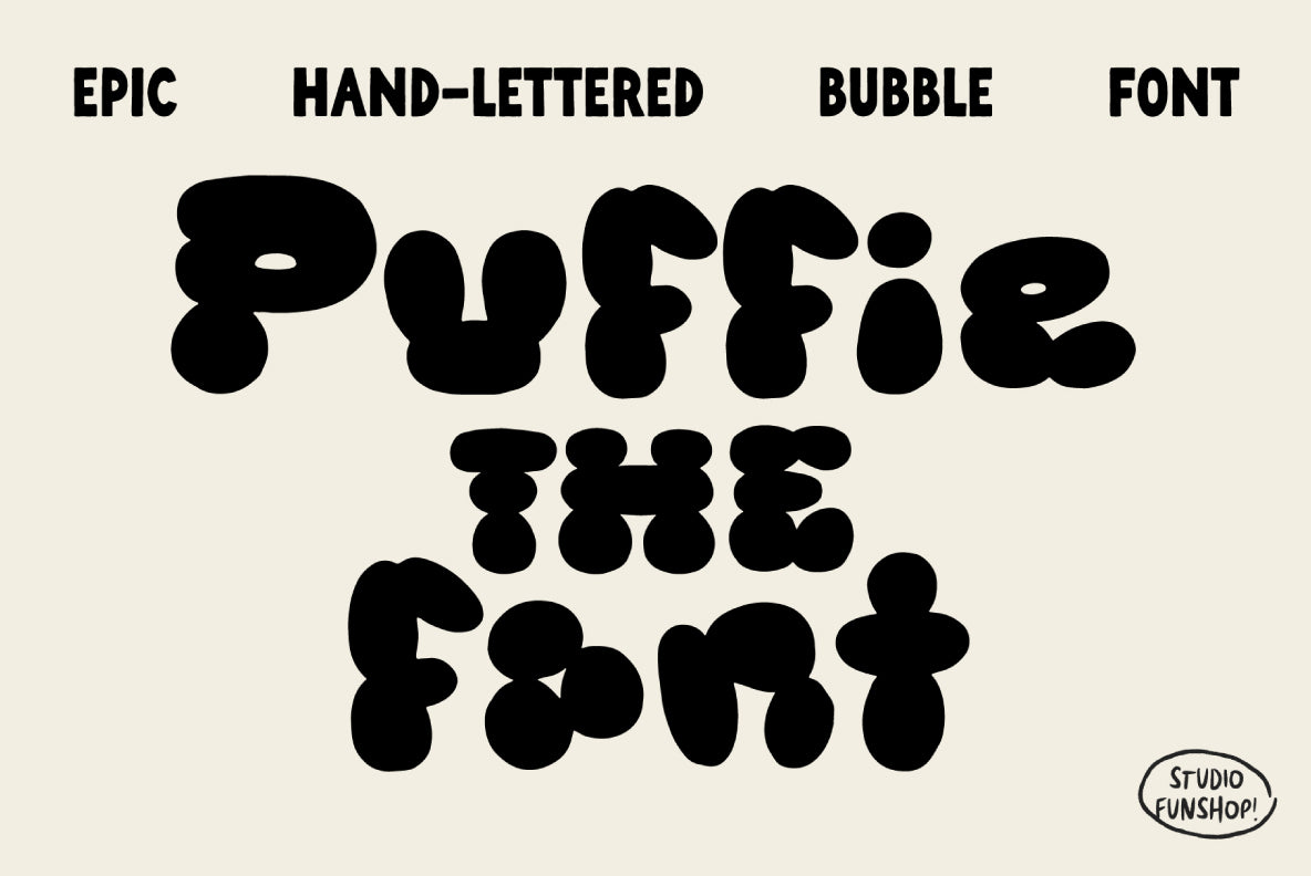 Puffie - Bold Handmade Bubble Font
