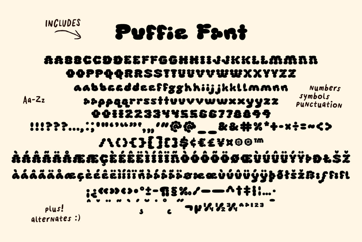 Puffie - Bold Handmade Bubble Font