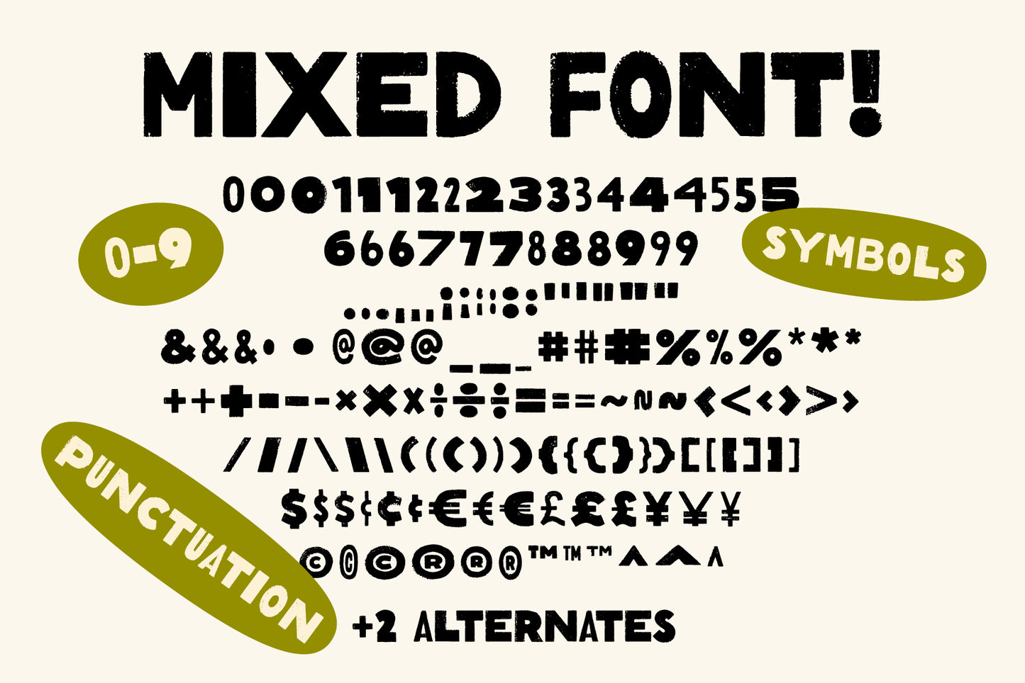 Mixed Font - Bold Textured Hand-lettered Sans