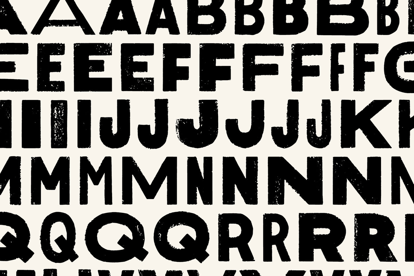 Mixed Font - Bold Textured Hand-lettered Sans