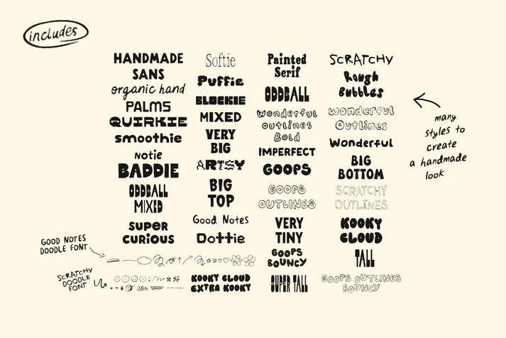 The Whole Shop Handmade Font Collection – Hello Funshop